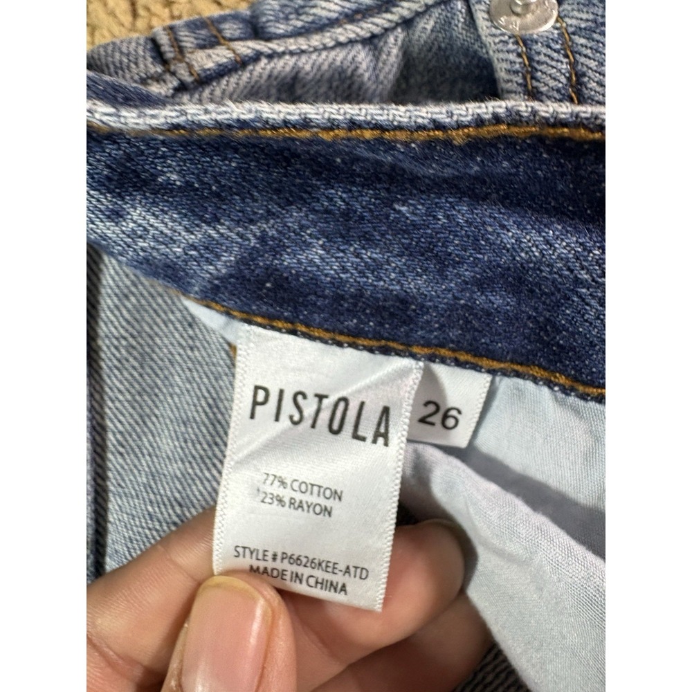 Pistola Jeans Women 26 Distressed Straight Leg Hi-Rise Grunge - Picture 3 of 8